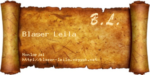Blaser Leila névjegykártya